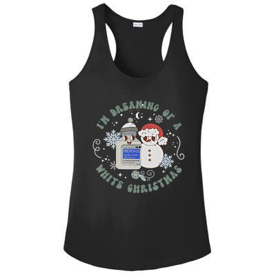 Dreaming Of A White Christmas Nurse Let It Snow Propofol Icu Gift Ladies PosiCharge Competitor Racerback Tank