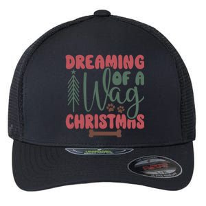 Dreaming Of A Wag Christmas Funny Dog Flexfit Unipanel Trucker Cap