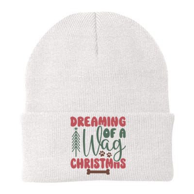 Dreaming Of A Wag Christmas Funny Dog Knit Cap Winter Beanie