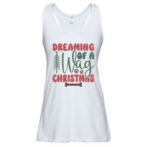 Dreaming Of A Wag Christmas Funny Dog Ladies Essential Flowy Tank