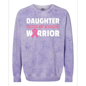 Daughter Of A Warrior Breast Cancer Awareness Colorblast Crewneck Sweatshirt