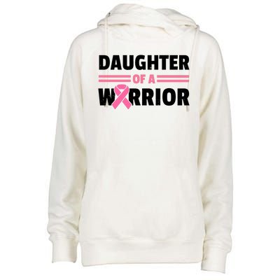 Daughter Of A Warrior Breast Cancer Awareness Womens Funnel Neck Pullover Hood