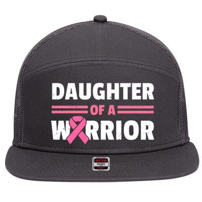 Daughter Of A Warrior Breast Cancer Awareness 7 Panel Mesh Trucker Snapback Hat