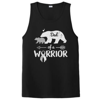 Dad Of A Warrior Brain Cancer Awareness Costume Bear Funny Gift PosiCharge Competitor Tank