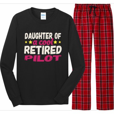 Daughter Of A Cool Retired Pilot Gift Long Sleeve Pajama Set