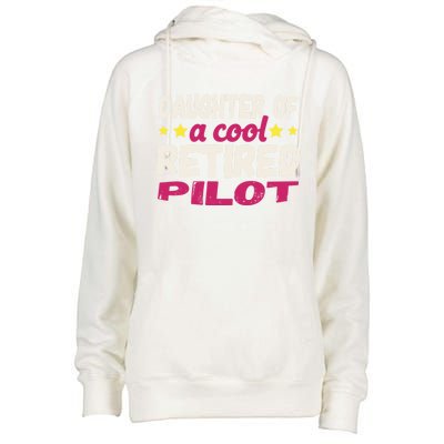 Daughter Of A Cool Retired Pilot Gift Womens Funnel Neck Pullover Hood