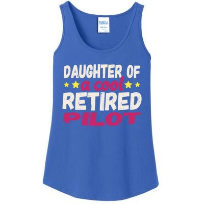 Daughter Of A Cool Retired Pilot Gift Ladies Essential Tank