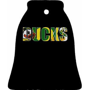 Duck Oregon Apparel Design Ceramic Bell Ornament