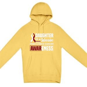 Daughter Of A Warrior Support Head And Neck Cancer Awareness Meaningful Gift Premium Pullover Hoodie