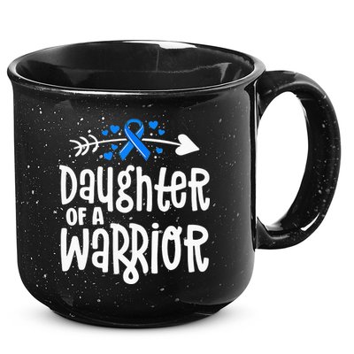 Daughter Of A Warrior ALS Family Blue Ribbon Awareness 15oz Campfire Ceramic Mug