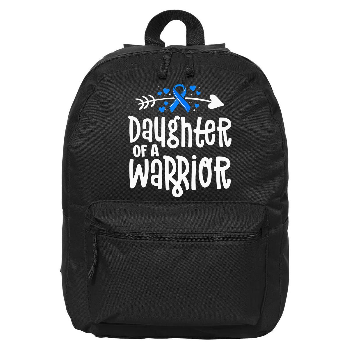 Daughter Of A Warrior ALS Family Blue Ribbon Awareness 16 in Basic Backpack