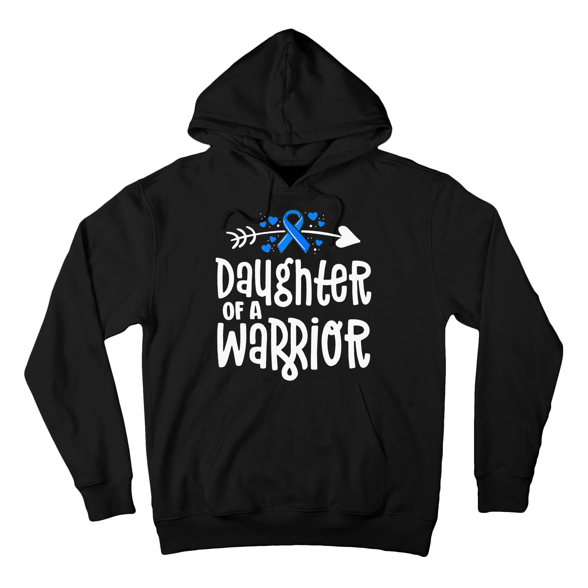 Daughter Of A Warrior ALS Family Blue Ribbon Awareness Tall Hoodie