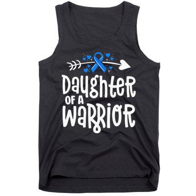 Daughter Of A Warrior ALS Family Blue Ribbon Awareness Tank Top
