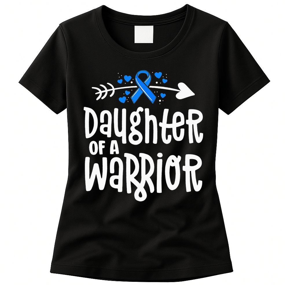 Daughter Of A Warrior ALS Family Blue Ribbon Awareness Womens T-Shirt
