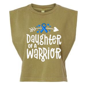 Daughter Of A Warrior ALS Family Blue Ribbon Awareness Garment-Dyed Women's Muscle Tee