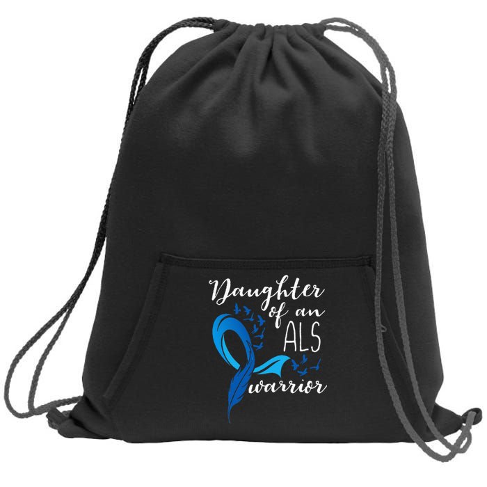 Daughter Of An ALS Warrior ALS Support Squad Sweatshirt Cinch Pack Bag