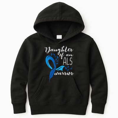 Daughter Of An ALS Warrior ALS Support Squad Kids Hoodie