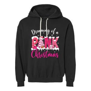 Dreaming Of A Pink Christmas Tree Cakes Xmas Holiday Pajamas Garment-Dyed Fleece Hoodie