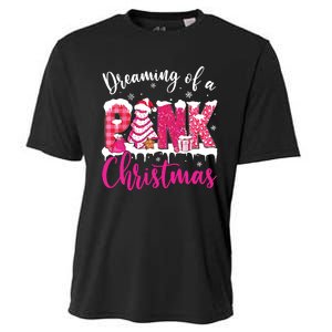 Dreaming Of A Pink Christmas Tree Cakes Xmas Holiday Pajamas Cooling Performance Crew T-Shirt