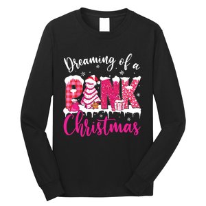 Dreaming Of A Pink Christmas Tree Cakes Xmas Holiday Pajamas Long Sleeve Shirt