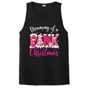 Dreaming Of A Pink Christmas Tree Cakes Xmas Holiday Pajamas PosiCharge Competitor Tank