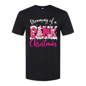 Dreaming Of A Pink Christmas Tree Cakes Xmas Holiday Pajamas Softstyle CVC T-Shirt