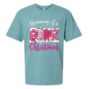 Dreaming Of A Pink Christmas Tree Cakes Xmas Holiday Pajamas Sueded Cloud Jersey T-Shirt