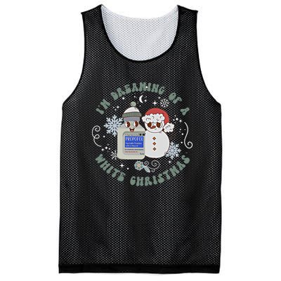 Dreaming Of A White Christmas Nurse Let It Snow Propofol ICU Mesh Reversible Basketball Jersey Tank