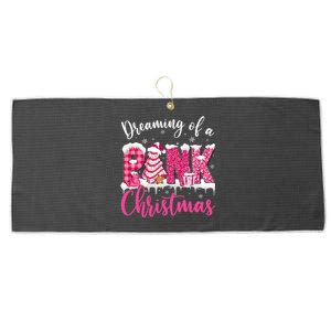 Dreaming Of A Pink Christmas Tree Cakes Xmas Holiday Pajamas Large Microfiber Waffle Golf Towel