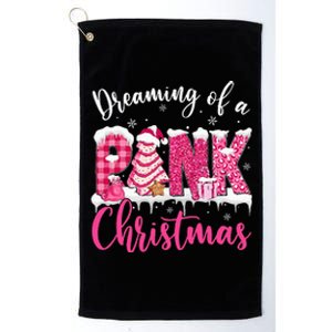 Dreaming Of A Pink Christmas Tree Cakes Xmas Holiday Pajamas Platinum Collection Golf Towel