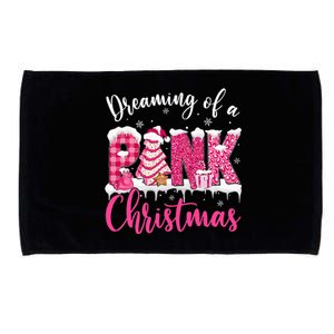 Dreaming Of A Pink Christmas Tree Cakes Xmas Holiday Pajamas Microfiber Hand Towel