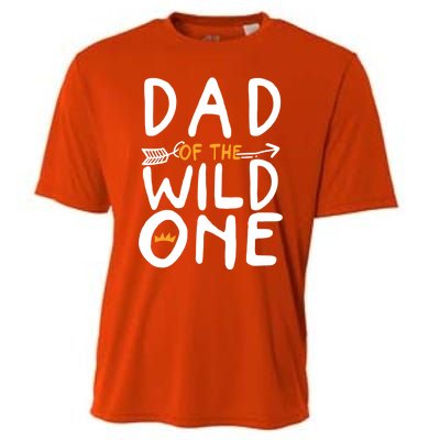 Dad Of A Wild One Funny 1st Birthday First Family Party Funny Gift Cooling Performance Crew T-Shirt