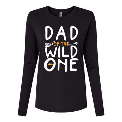 Dad Of A Wild One Funny 1st Birthday First Family Party Funny Gift Womens Cotton Relaxed Long Sleeve T-Shirt