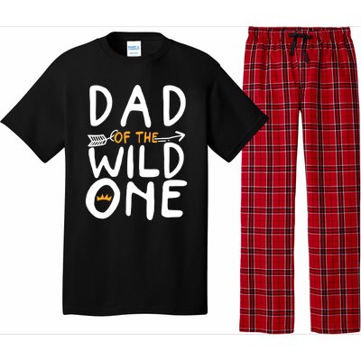 Dad Of A Wild One Funny 1st Birthday First Family Party Funny Gift Pajama Set