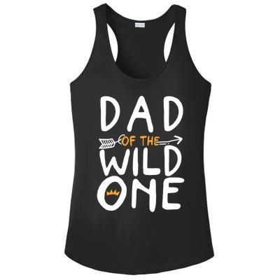 Dad Of A Wild One Funny 1st Birthday First Family Party Funny Gift Ladies PosiCharge Competitor Racerback Tank