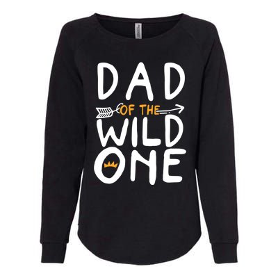 Dad Of A Wild One Funny 1st Birthday First Family Party Funny Gift Womens California Wash Sweatshirt