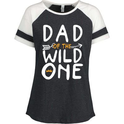 Dad Of A Wild One Funny 1st Birthday First Family Party Funny Gift Enza Ladies Jersey Colorblock Tee