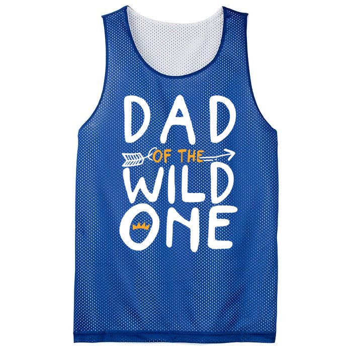 Dad Of A Wild One Funny 1st Birthday First Family Party Funny Gift Mesh Reversible Basketball Jersey Tank