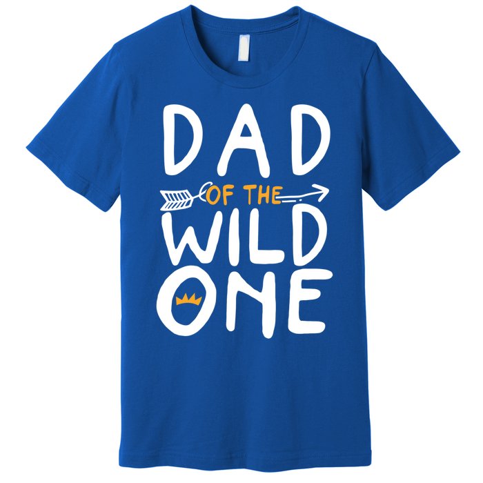 Dad Of A Wild One Funny 1st Birthday First Family Party Funny Gift Premium T-Shirt