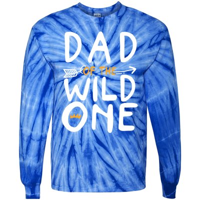 Dad Of A Wild One Funny 1st Birthday First Family Party Funny Gift Tie-Dye Long Sleeve Shirt