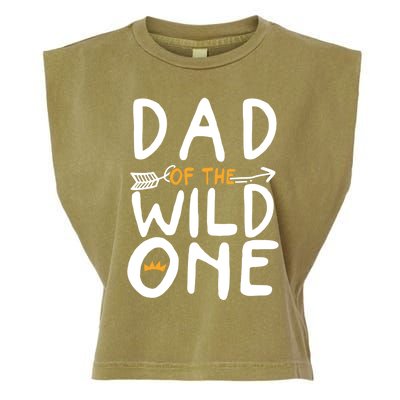 Dad Of A Wild One Funny 1st Birthday First Family Party Funny Gift Garment-Dyed Women's Muscle Tee