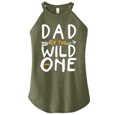 Dad Of A Wild One Funny 1st Birthday First Family Party Funny Gift Women's Perfect Tri Rocker Tank