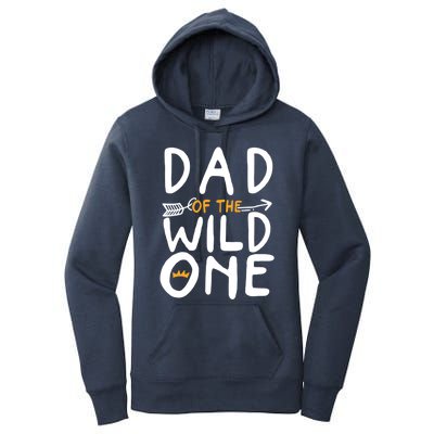 Dad Of A Wild One Funny 1st Birthday First Family Party Funny Gift Women's Pullover Hoodie