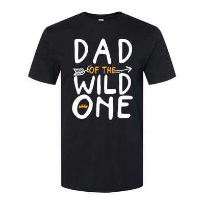 Dad Of A Wild One Funny 1st Birthday First Family Party Funny Gift Softstyle CVC T-Shirt