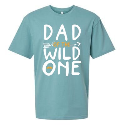 Dad Of A Wild One Funny 1st Birthday First Family Party Funny Gift Sueded Cloud Jersey T-Shirt