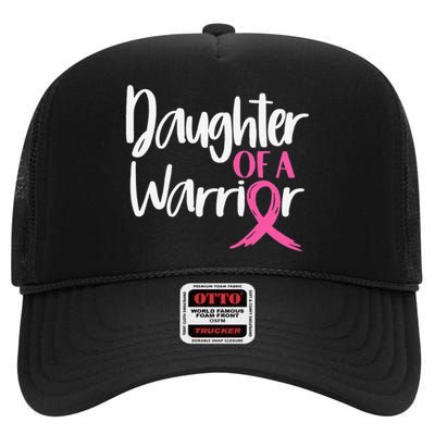 Daughter Of A Warrior Pink Ribbon High Crown Mesh Back Trucker Hat