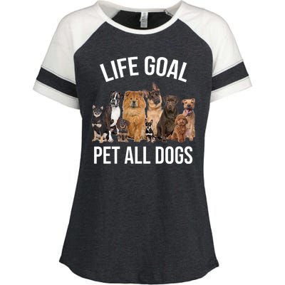 Dogs Of All Kinds Life Goal Pet All Dogs Funny Enza Ladies Jersey Colorblock Tee