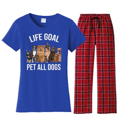 Dogs Of All Kinds Life Goal Pet All Dogs Funny Women's Flannel Pajama Set