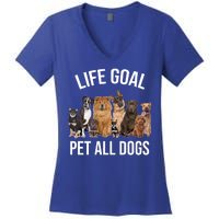 Dogs Of All Kinds Life Goal Pet All Dogs Funny Women's V-Neck T-Shirt