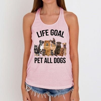 Dogs Of All Kinds Life Goal Pet All Dogs Funny Women's Knotted Racerback Tank